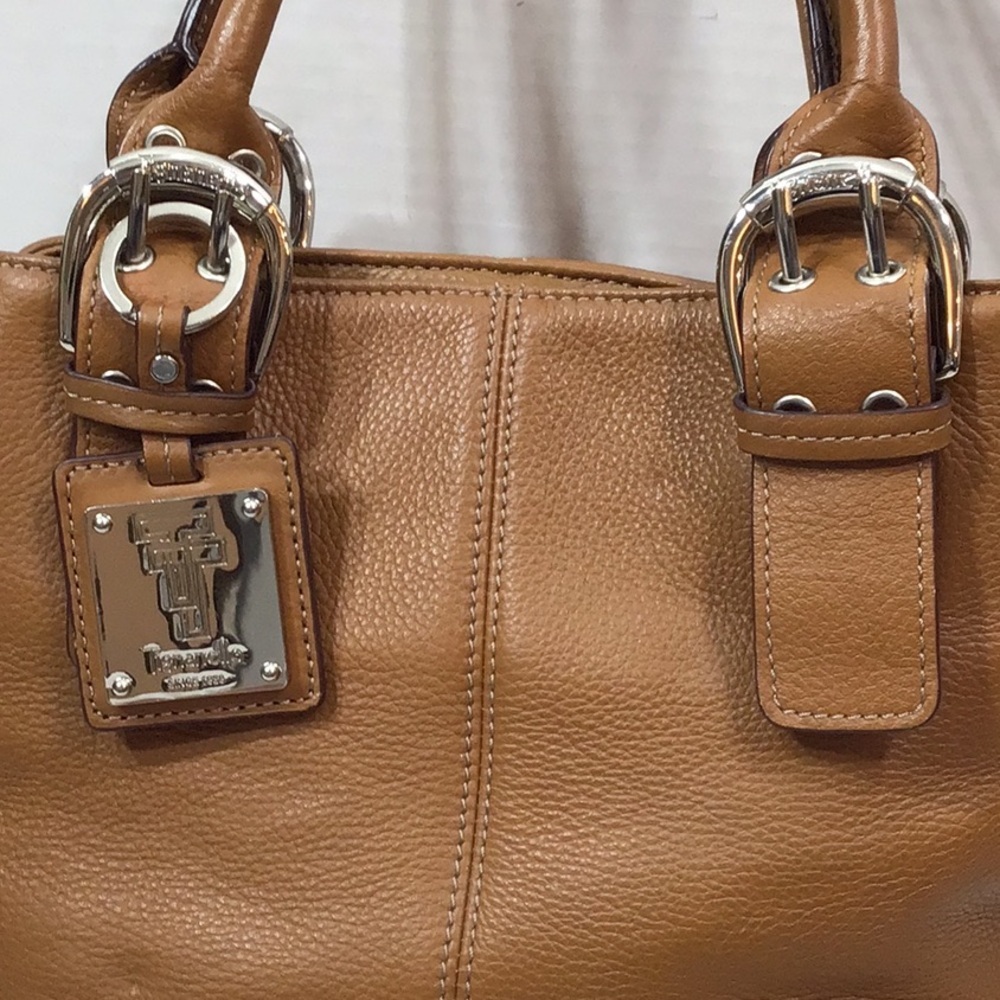 Tignanello tan leather satchel bag silver hardware - Picture 3 of 11